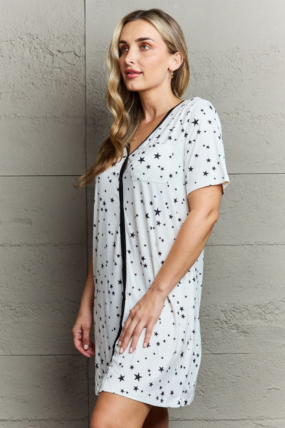 Moon Nite Quilted Button Down Sleepwear