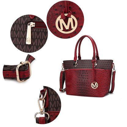 MKF Collection by Mia K - Grace Signature and Croc Embossed Tote Handbag Women