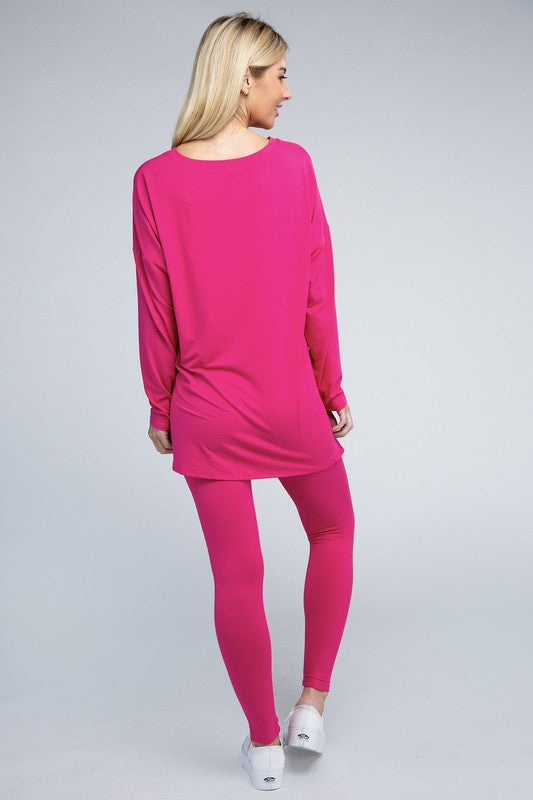 Activewear Brushed DTY Microfiber Loungewear Set - Bee Creek Apparel