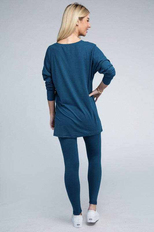 Activewear Brushed DTY Microfiber Loungewear Set - Bee Creek Apparel