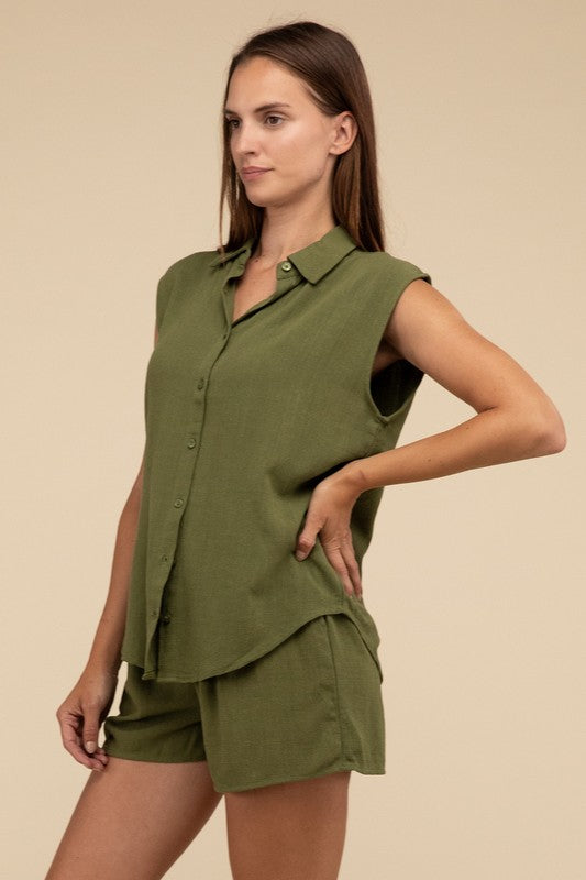 Elevate Your Summer Style With Linen Shirt and Shorts Set - Bee Creek Apparel
