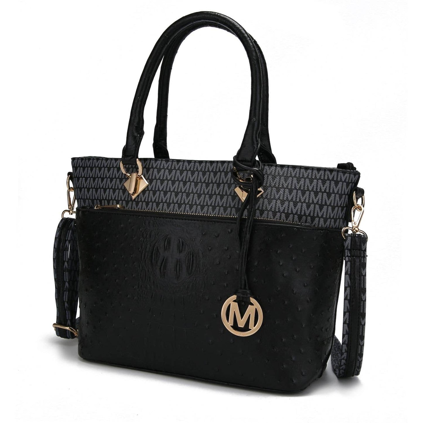 MKF Collection by Mia K - Grace Signature and Croc Embossed Tote Handbag Women