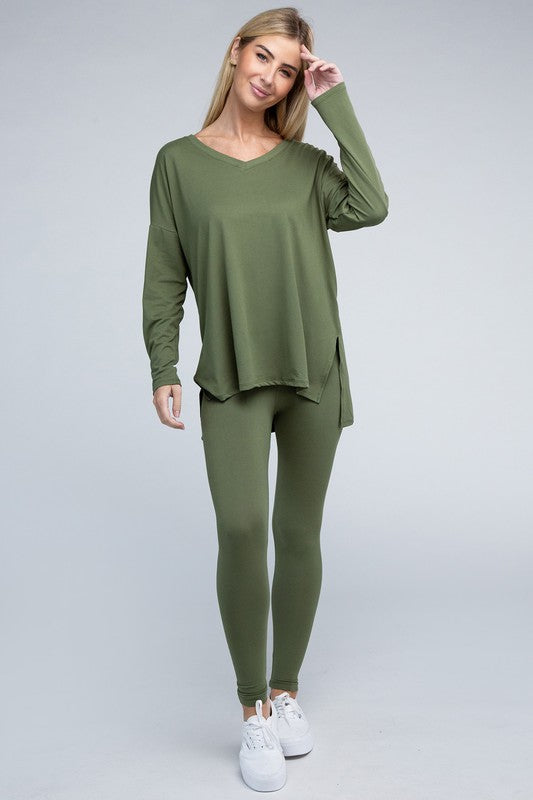 Activewear Brushed DTY Microfiber Loungewear Set - Bee Creek Apparel