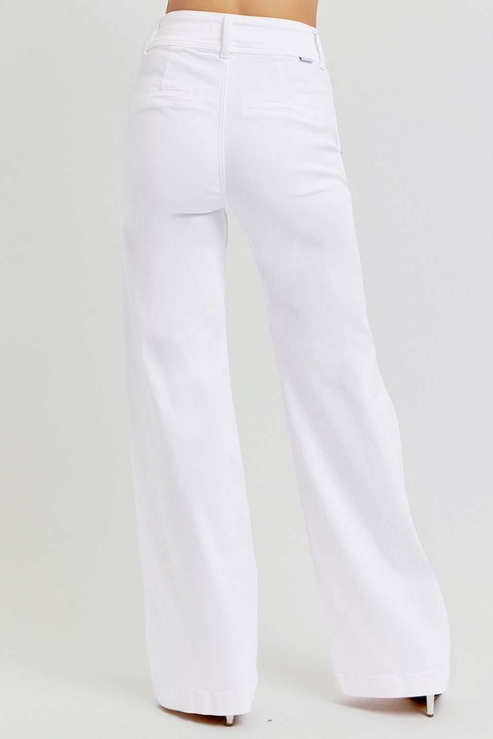 Try Our Tummy Control Double Button Wide Leg Jeans