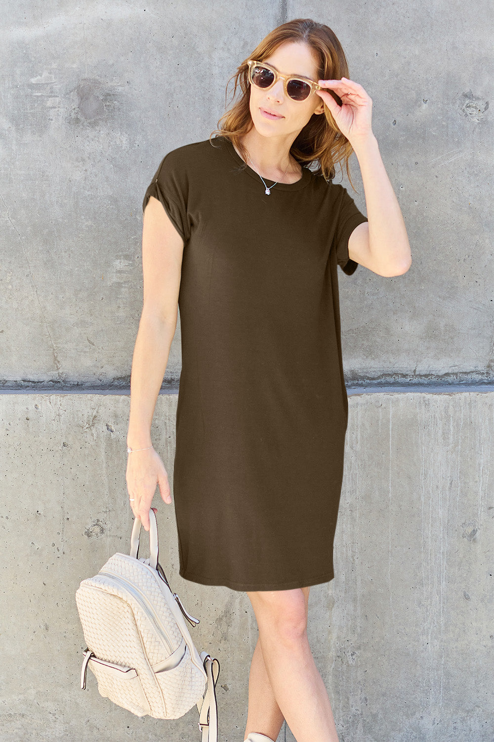 Experience Ultimate Comfort In Our Buzzworthy Basic Dress With Pockets