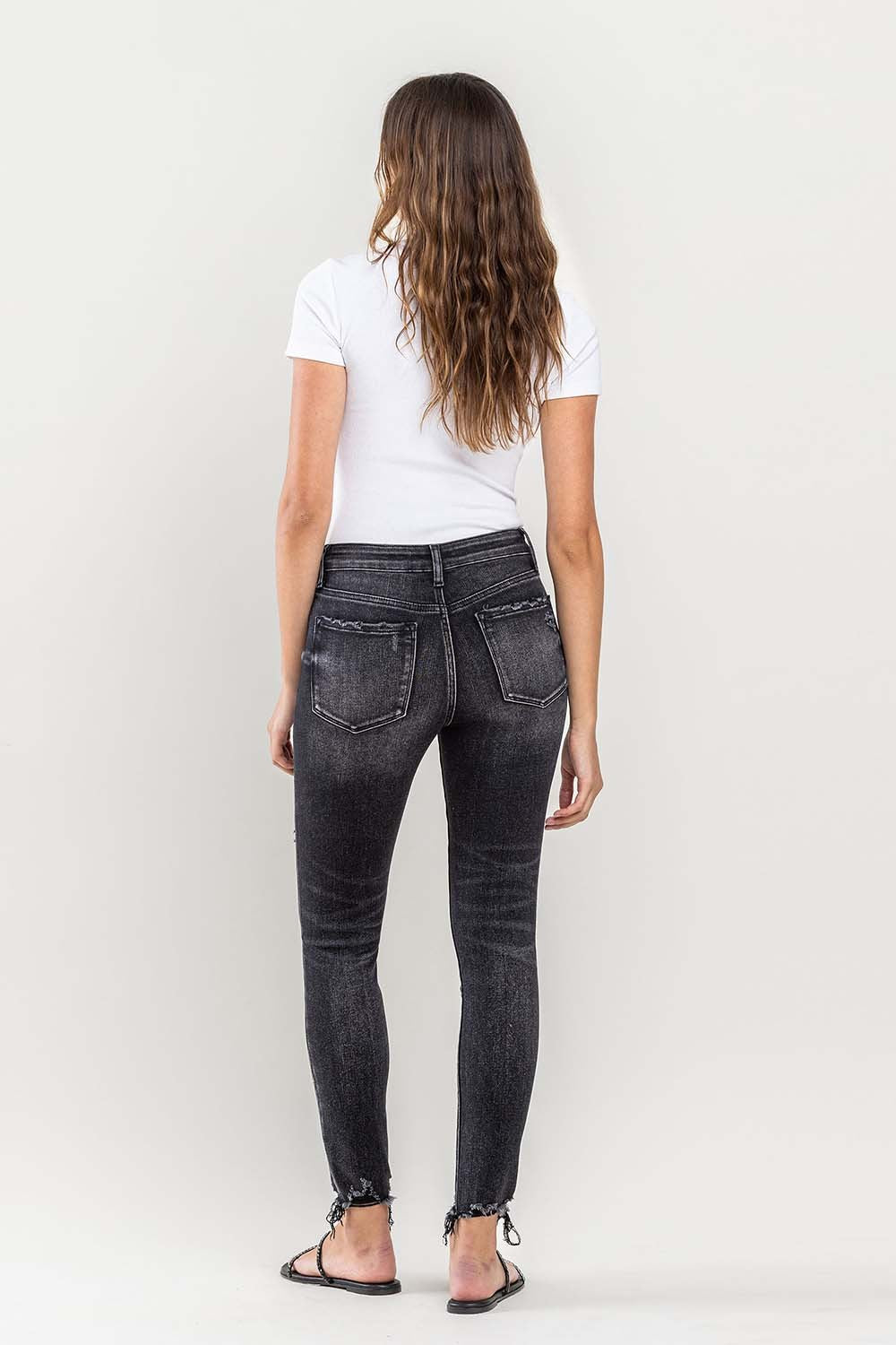 Fashion Forward In Raw Hem Cropped Skinny Jeans