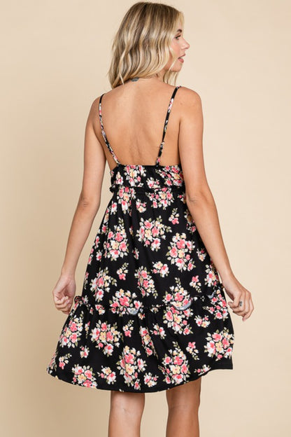 Ladies Floral Frill Cami Dress