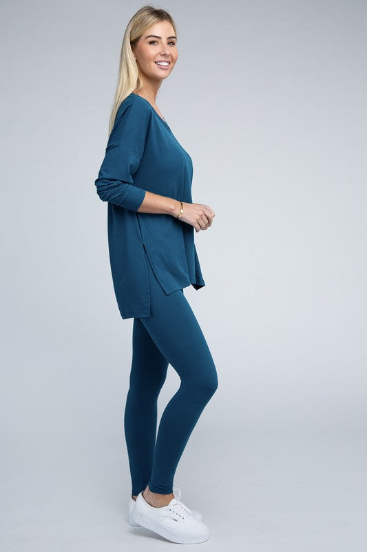 Activewear Brushed DTY Microfiber Loungewear Set - Bee Creek Apparel