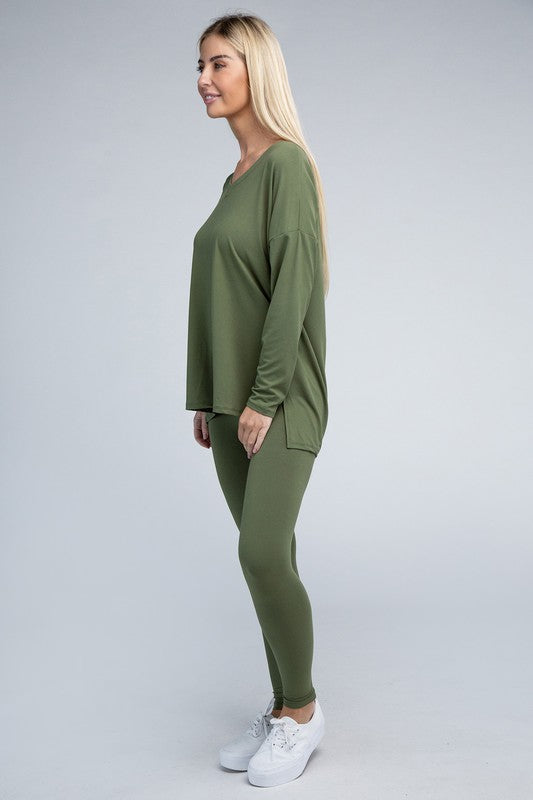 Activewear Brushed DTY Microfiber Loungewear Set - Bee Creek Apparel