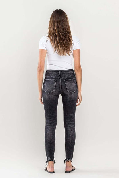 Fashion Forward In Raw Hem Cropped Skinny Jeans