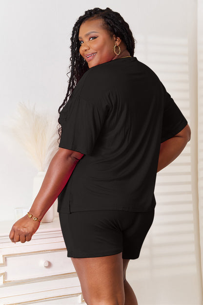 Basic Bae Soft Rayon Half Sleeve Top and Shorts Set - Bee Creek Apparel