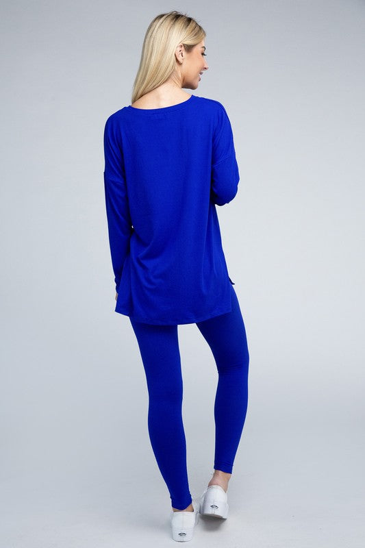 Activewear Brushed DTY Microfiber Loungewear Set - Bee Creek Apparel