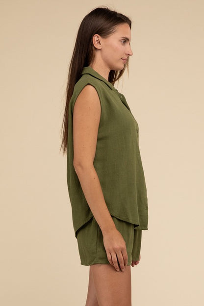 Elevate Your Summer Style With Linen Shirt and Shorts Set - Bee Creek Apparel