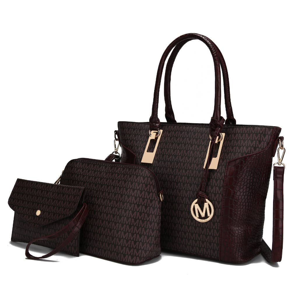 MKF Collection by Mia K - Shonda 3 PC Set - Tote, Handbag, & Wallet