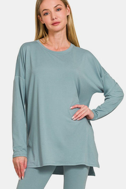 Zenana Full Size Brushed Microfiber Top and Leggings Lounge Set - Bee Creek Apparel