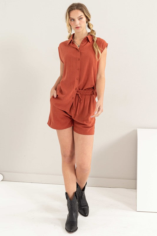 Elevate Your Summer Style With Linen Shirt and Shorts Set - Bee Creek Apparel