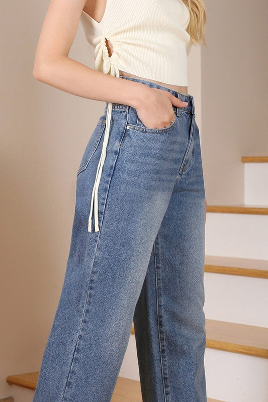 High Waisted Relaxed Denim pant