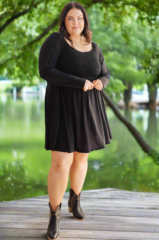 In the Thick of It Long Sleeve Skort Dress