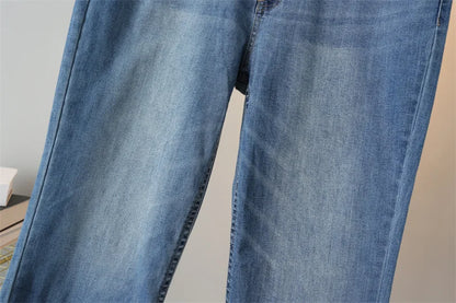 Denim Straight Leg With Frayed Cuff Pants