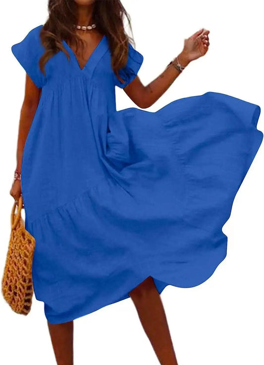 Vacation Flare Summer Casual A-Line  Dress