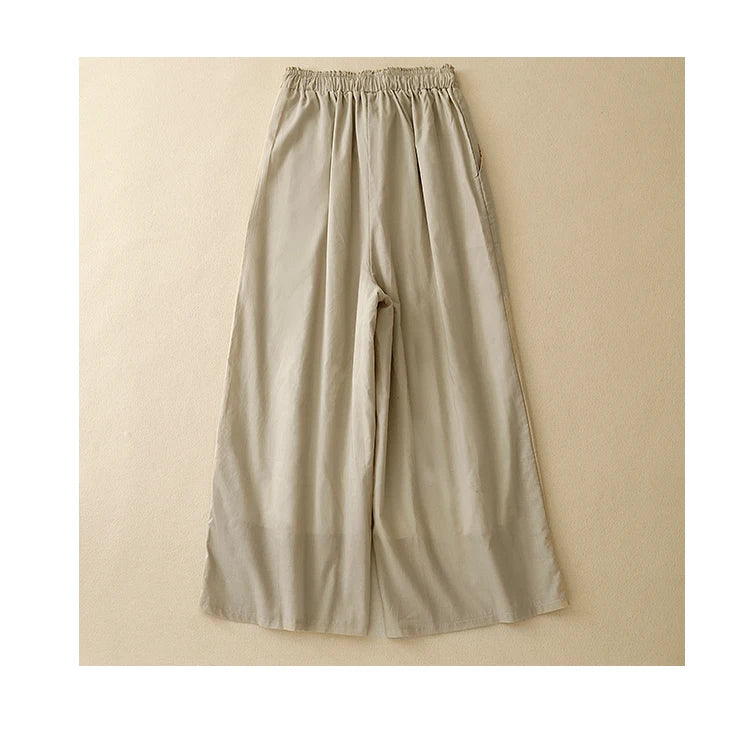 Summer Simple Style Wide Leg Ankle-length Pants