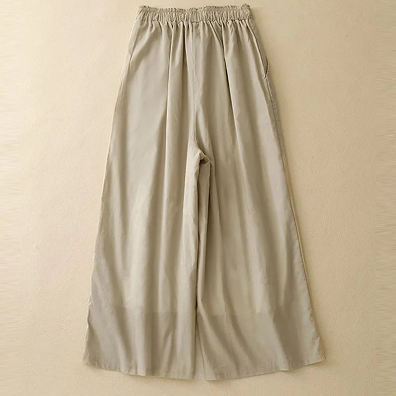 Summer Simple Style Wide Leg Ankle-length Pants