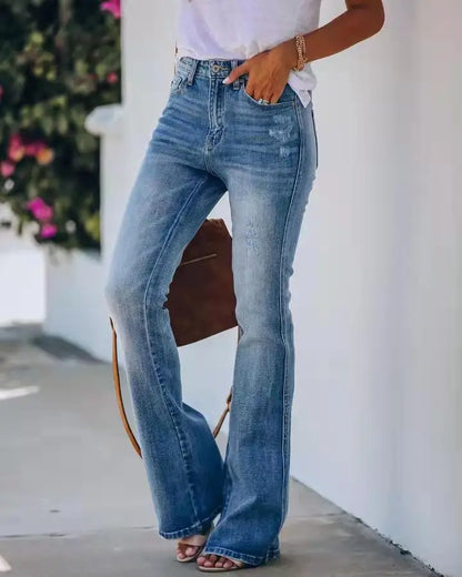 Vintage Washed  Basics Solid Fit Denim Jeans