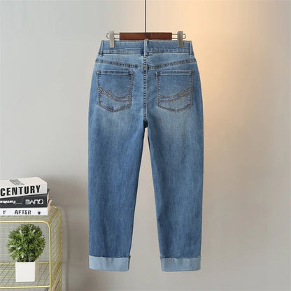 Denim Straight Leg With Frayed Cuff Pants