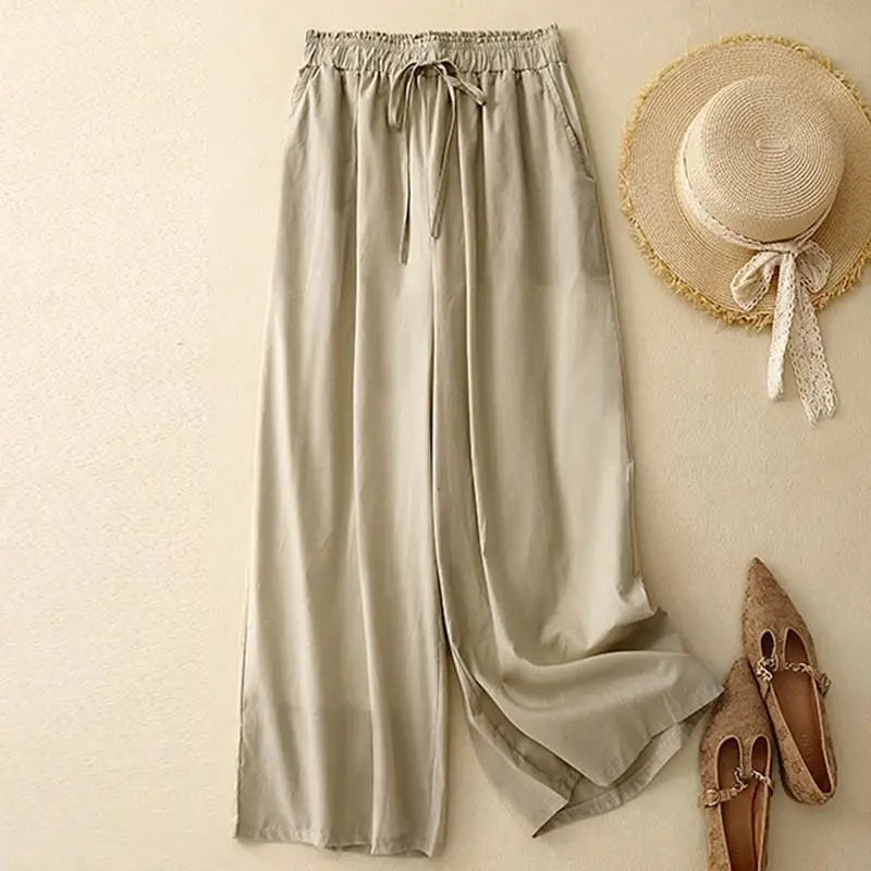 Summer Simple Style Wide Leg Ankle-length Pants