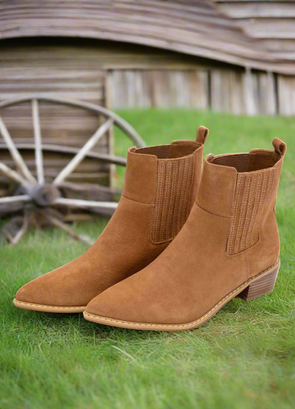 Leonor Suede Ankle Boot in Tan