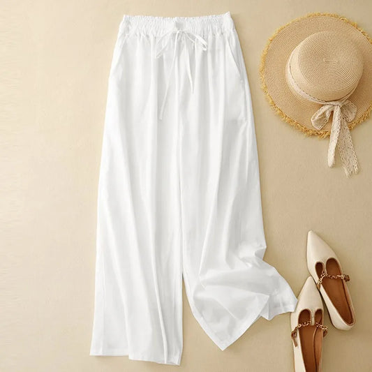 Summer Simple Style Wide Leg Ankle-length Pants