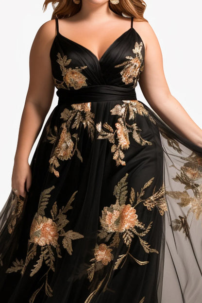 Floral Embroidery Maxi Dress