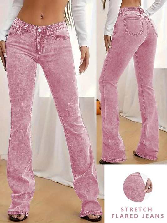 Women's Slim Fit Fashionable Sweet Flared Jeans