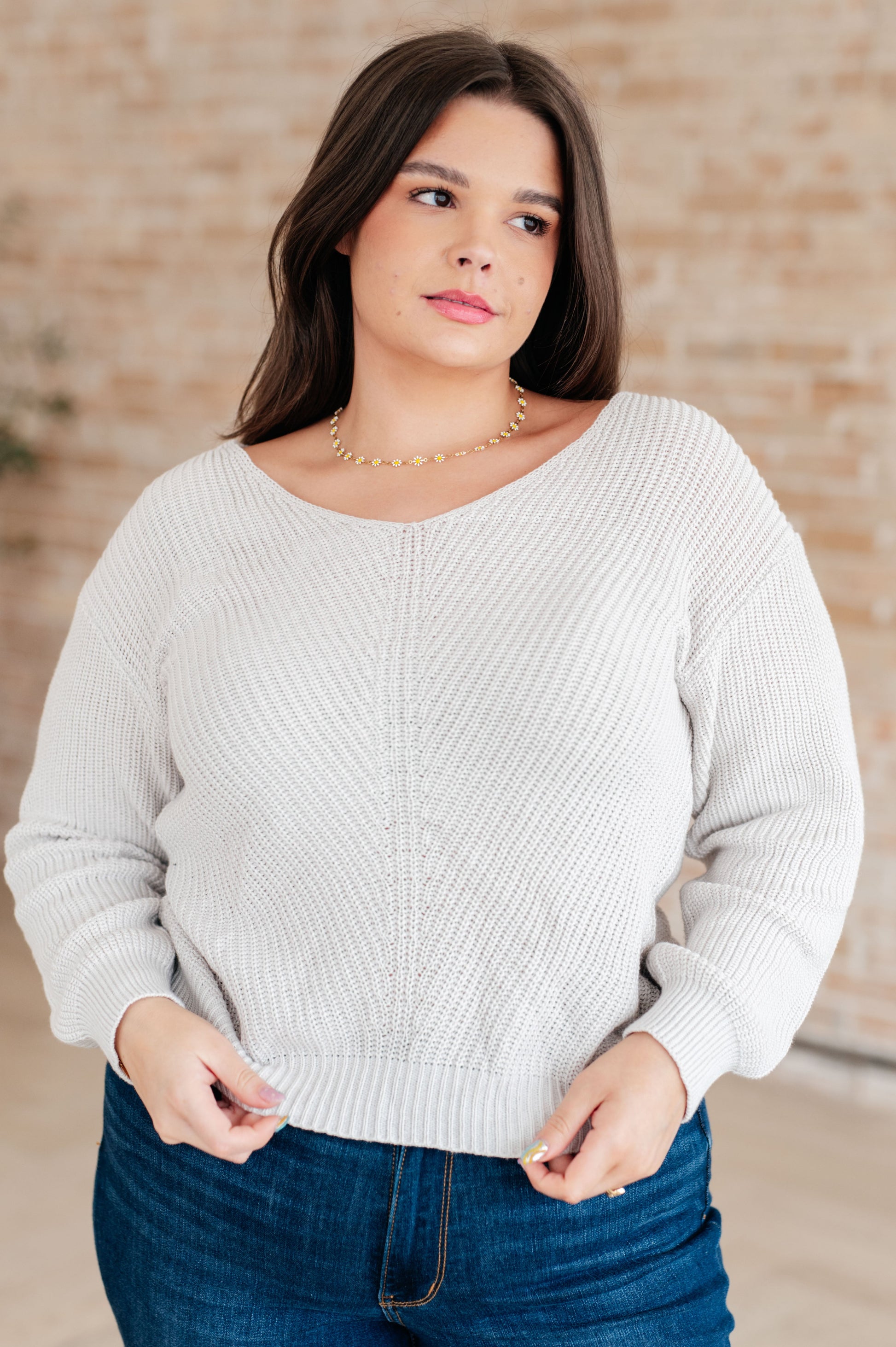 Told You So Ribbed Knit V Neck Sweater - Bee Creek Apparel