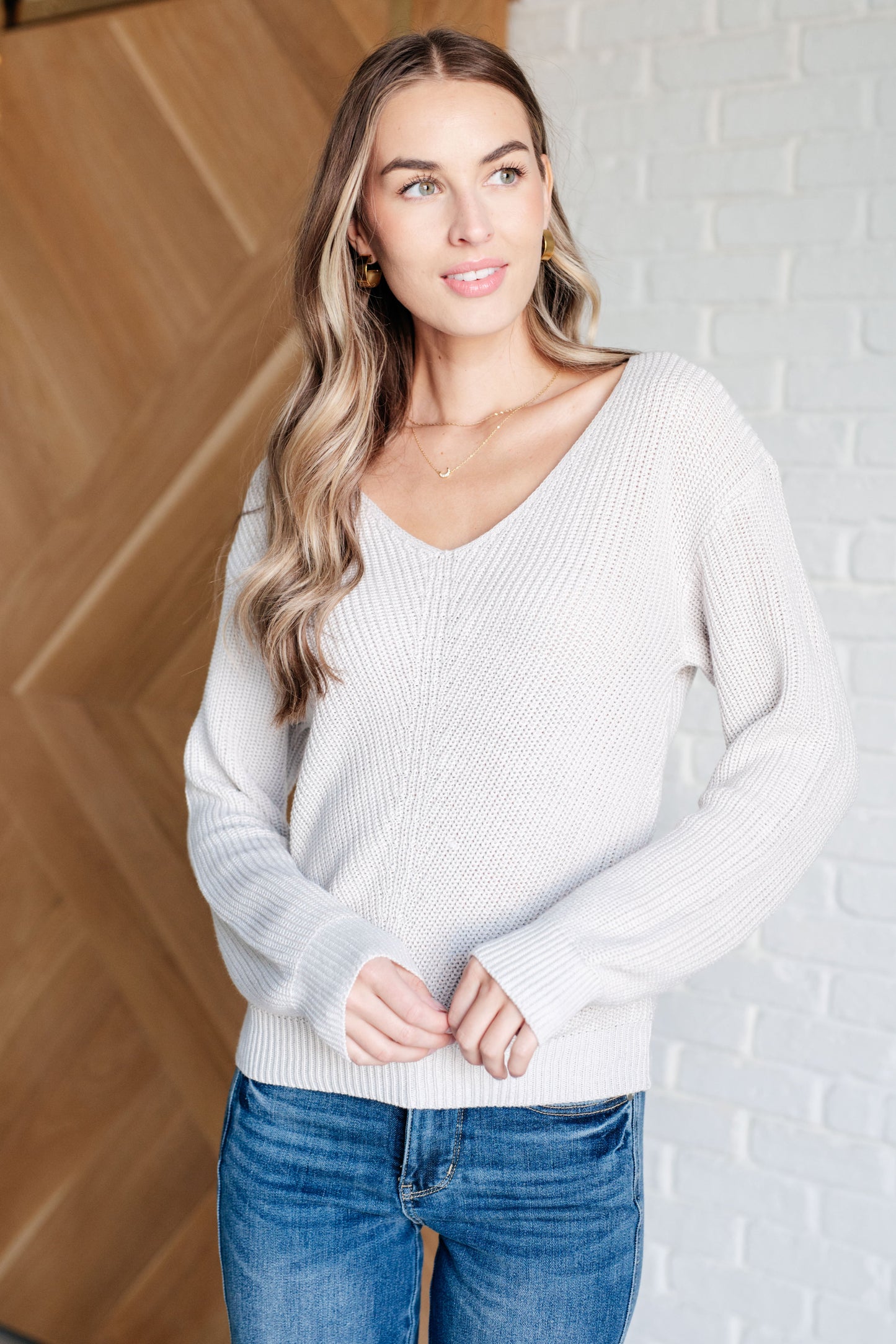 Told You So Ribbed Knit V Neck Sweater - Bee Creek Apparel