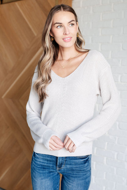 Told You So Ribbed Knit V Neck Sweater - Bee Creek Apparel