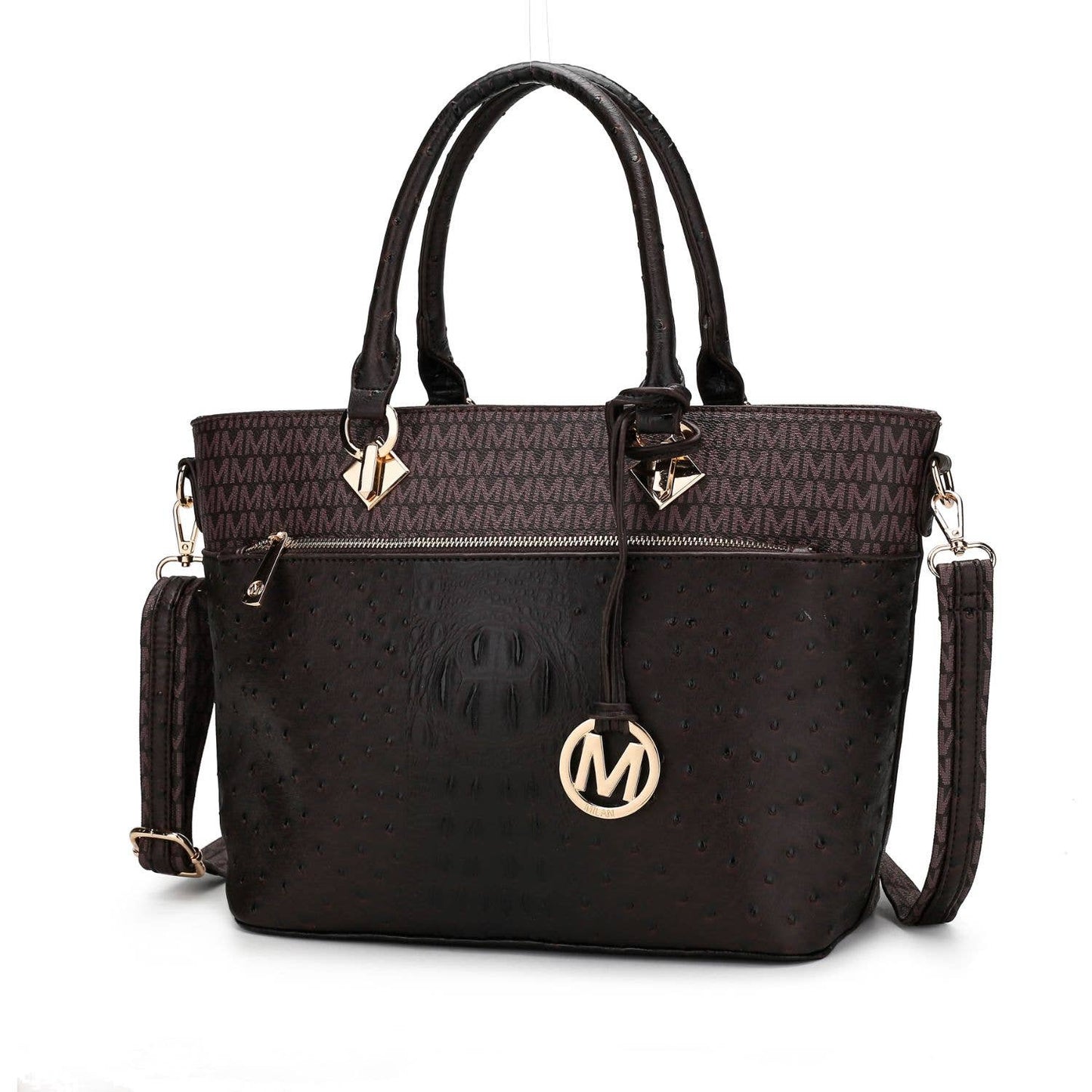 MKF Collection by Mia K - Grace Signature and Croc Embossed Tote Handbag Women