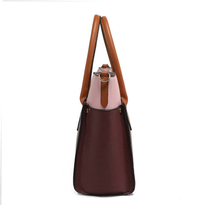 MKF Collection by Mia K - Brynlee Color-Block Vegan Leather Women’s Tote Bag includes Wallet