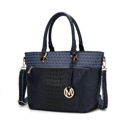 MKF Collection by Mia K - Grace Signature and Croc Embossed Tote Handbag Women