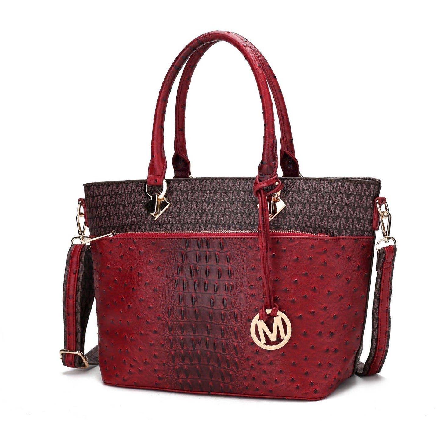 MKF Collection by Mia K - Grace Signature and Croc Embossed Tote Handbag Women