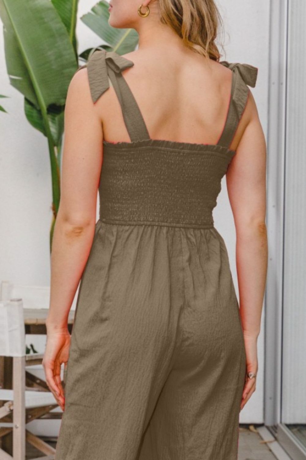 The Bodice Smocked Sleeveless Jumpsuit Combines Style And Comfort - Bee Creek Apparel