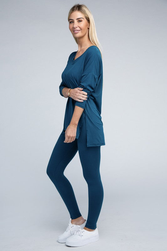 Activewear Brushed DTY Microfiber Loungewear Set - Bee Creek Apparel
