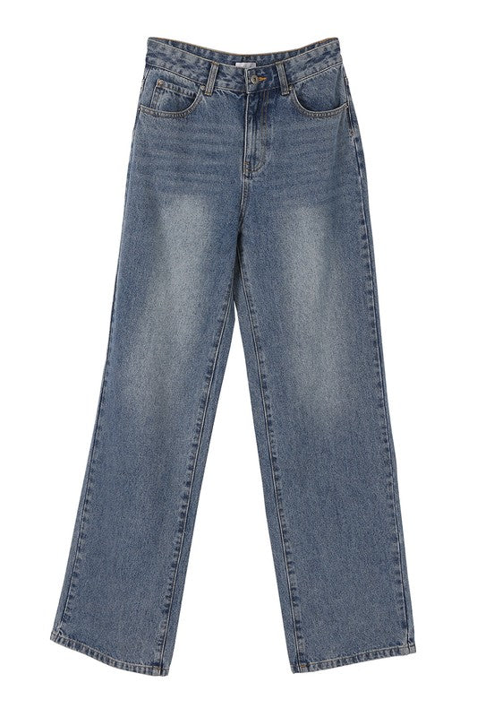 High Waisted Relaxed Denim pant