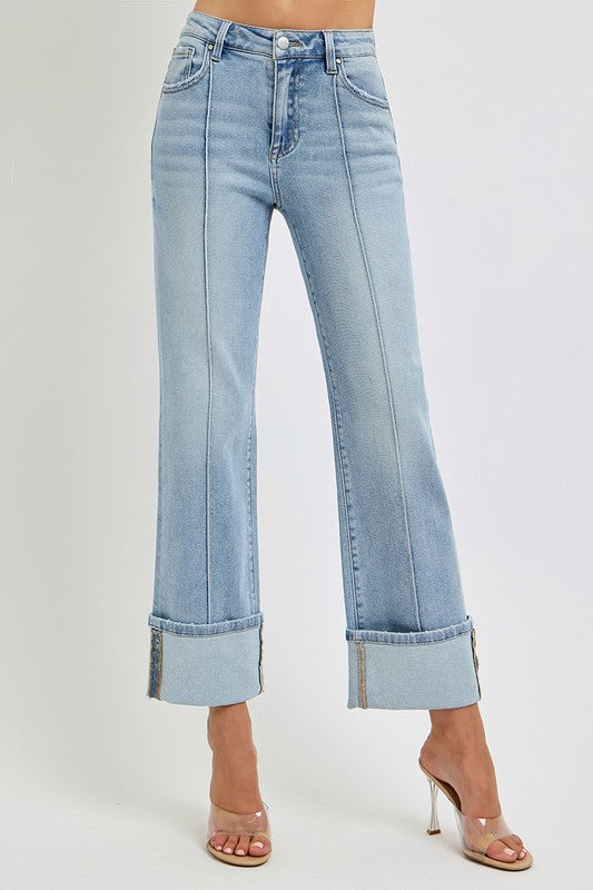 Pretty Ankle Straight Leg Cuffed Jeans