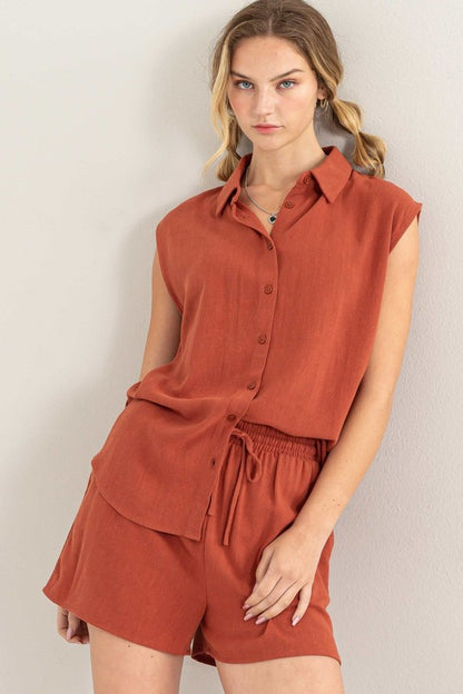 Elevate Your Summer Style With Linen Shirt and Shorts Set - Bee Creek Apparel