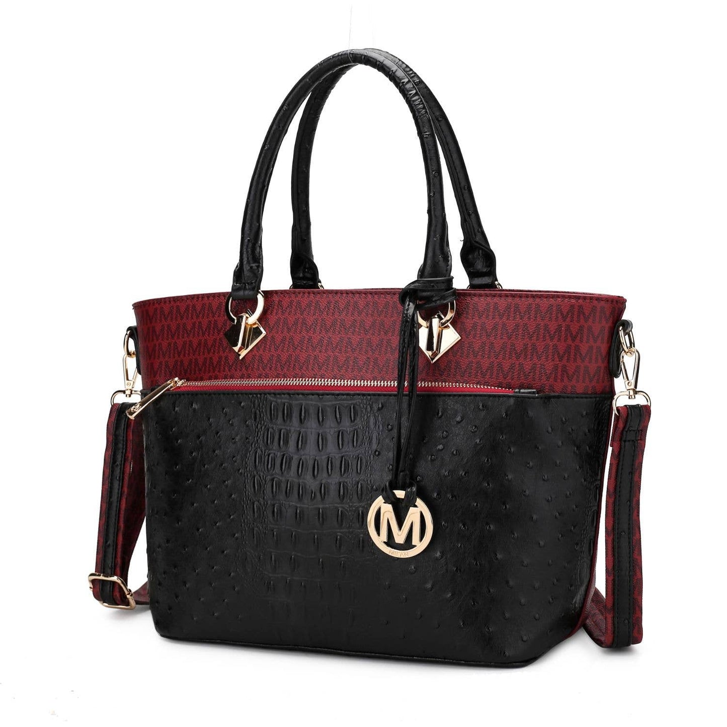 MKF Collection by Mia K - Grace Signature and Croc Embossed Tote Handbag Women