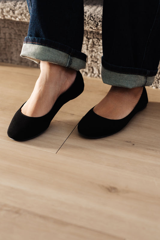 On Your Toes Ballet Flats in Black